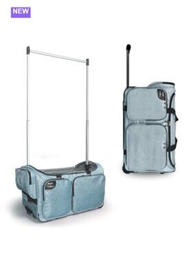 23 Inch Rolling Duffel With Garment Rack Lightweight Travel Suitcase